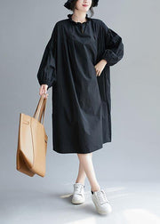 Beautiful Ruffled Baggy Black  Dresses - bagstylebliss