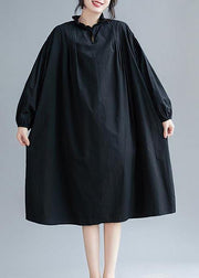 Beautiful Ruffled Baggy Black  Dresses - bagstylebliss