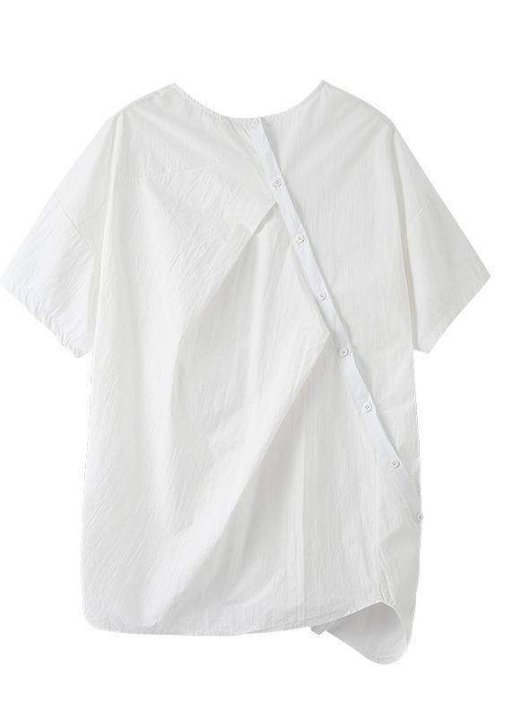 Beautiful White Cinched Cotton Top Summer - bagstylebliss