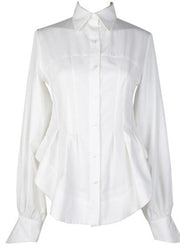 Beautiful White traveling fashion Cotton Blouse Tops Spring - bagstylebliss