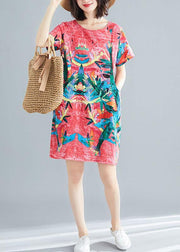 Beautiful Yellow Retro Print Summer Robe Dresses Short Sleeve - bagstylebliss