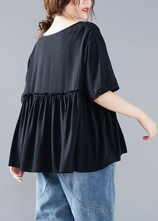 Beautiful black Blouse v neck Cinched Dresses blouse - bagstylebliss