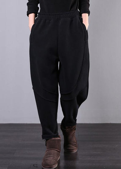 Beautiful black pant unique elastic waist drawstring Work casual pants - bagstylebliss