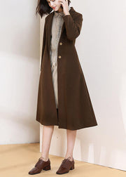 Beautiful chocolate Plus Size trench coat pattern big hem spring women coats - bagstylebliss