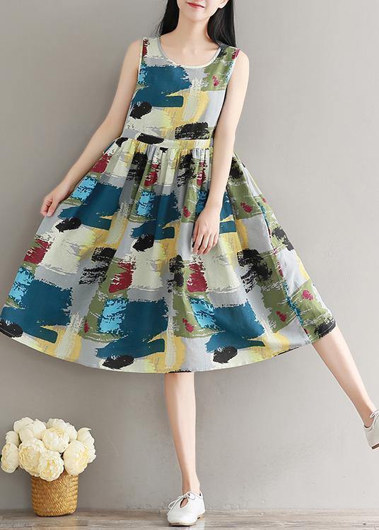 Beautiful floral cotton quilting clothes sleeveless daily summer Dresses - bagstylebliss