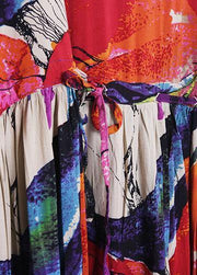 Beautiful floral cotton tunics for women o neck Art summer Dress - bagstylebliss