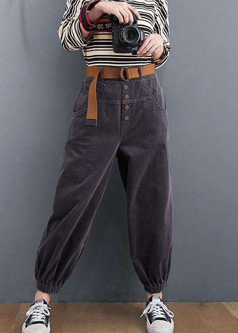 Beautiful gray pants oversize pockets thick Tutorials pants - bagstylebliss