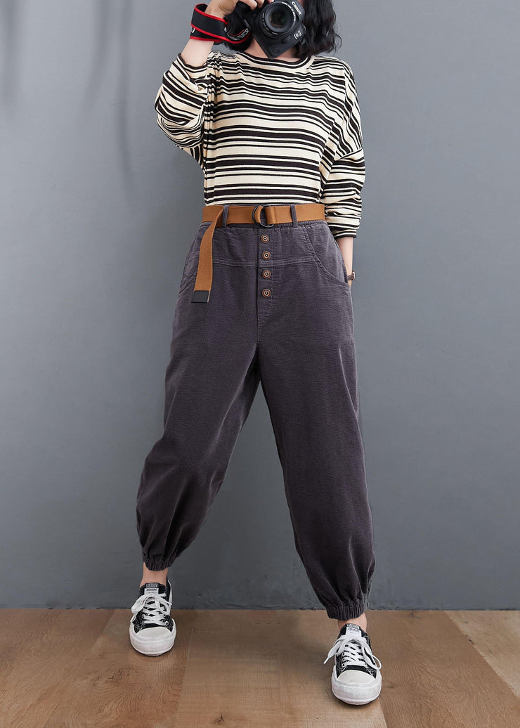 Beautiful gray pants oversize pockets thick Tutorials pants - bagstylebliss