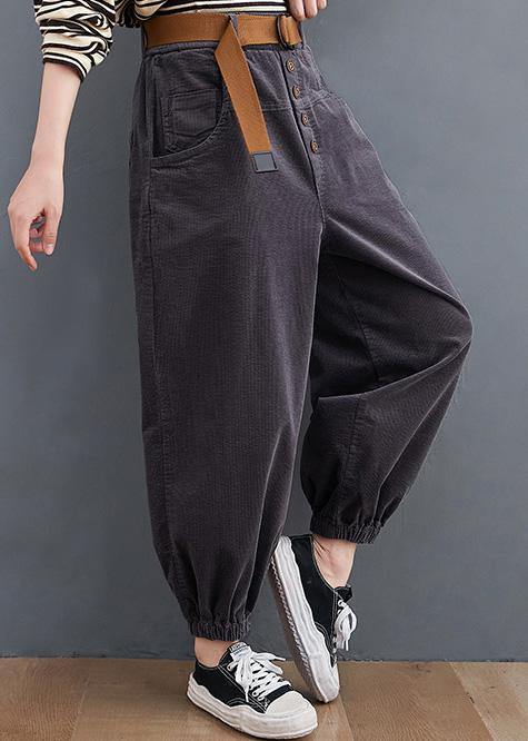 Beautiful gray pants oversize pockets thick Tutorials pants - bagstylebliss