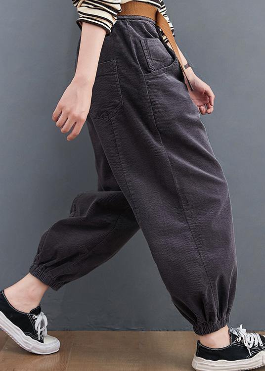 Beautiful gray pants oversize pockets thick Tutorials pants - bagstylebliss