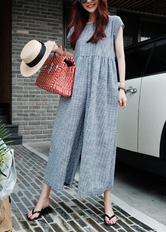 Beautiful plaid casual zippered jumpsuit pants Sewing trousers - bagstylebliss