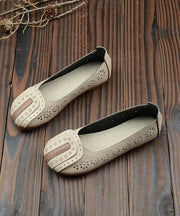 Beige For Women Hollow Out Flat Feet Shoes - bagstylebliss