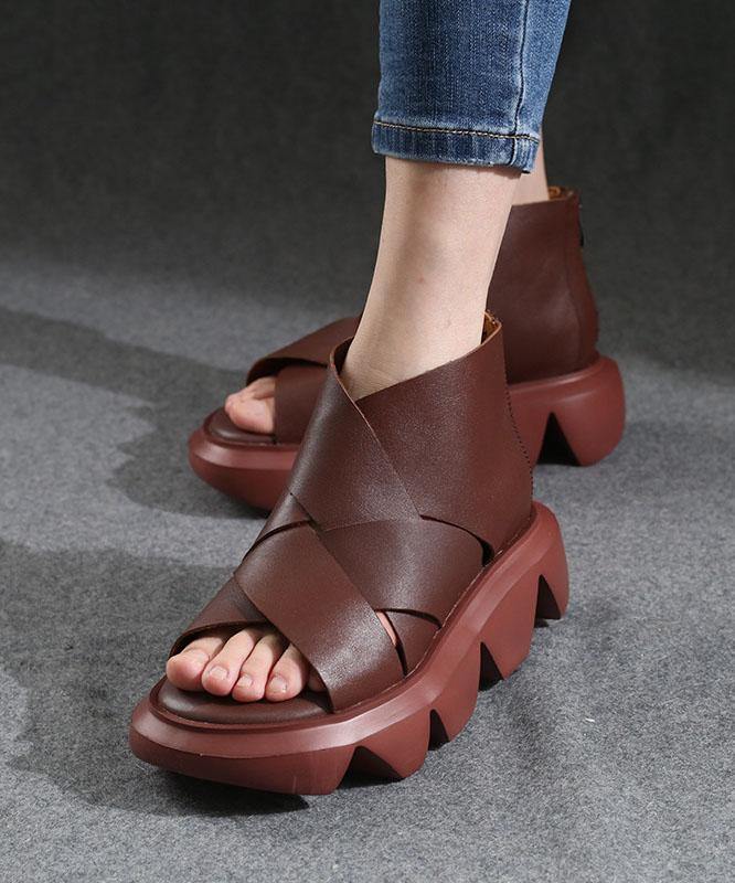 Beige Sandals Peep Toe Platform Sandals - bagstylebliss