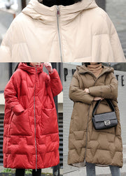 Beige warm Duck Down coat Zip Up Winter