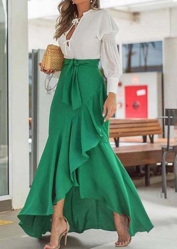 Belt Wrap Hip Fishtail Skirt High Waist Sexy Irregular half length Skirt - bagstylebliss