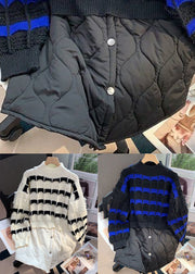 Black Cozy Patchwork False Two Pieces Knit Tops O Neck Fall