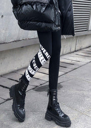 Black leggings female winter large size high waist  nine points feet pants women - bagstylebliss