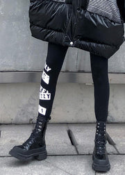Black leggings female winter large size high waist  nine points feet pants women - bagstylebliss