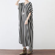 Black white striped summer dresses oversized chiffon caftans plus size maxi dress beach dresses sundress