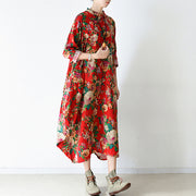 Blossom  red baggy Chiffon dresses loose fashion Chiffon dress spring dresses