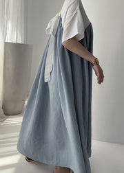 Blue Robe Kleider Cinched faltige Kurzarm