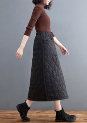 Bohemian Black Pockets Fine Cotton Filled Skirts Winter