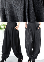 Bohemian Black zerknitterte Taschen Strickhose Winter