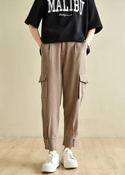 Bohemian Chocolate pockets Patchwork Cotton Pants - bagstylebliss