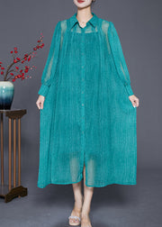 Bohemian Green Oversized Draping Chiffon Two Pieces Set Summer