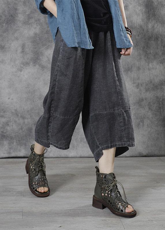 Bohemian Grey Pockets Loose Fall Pants - bagstylebliss