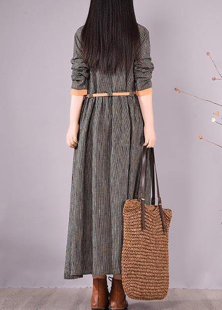 Bohemian O Neck Tie Waist Spring Quilting Dresses Work Black Striped Maxi Dresses - bagstylebliss