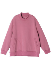 Bohemian Pink Taschen Warme Fleece-Sweatshirts Trainingsanzüge Winter