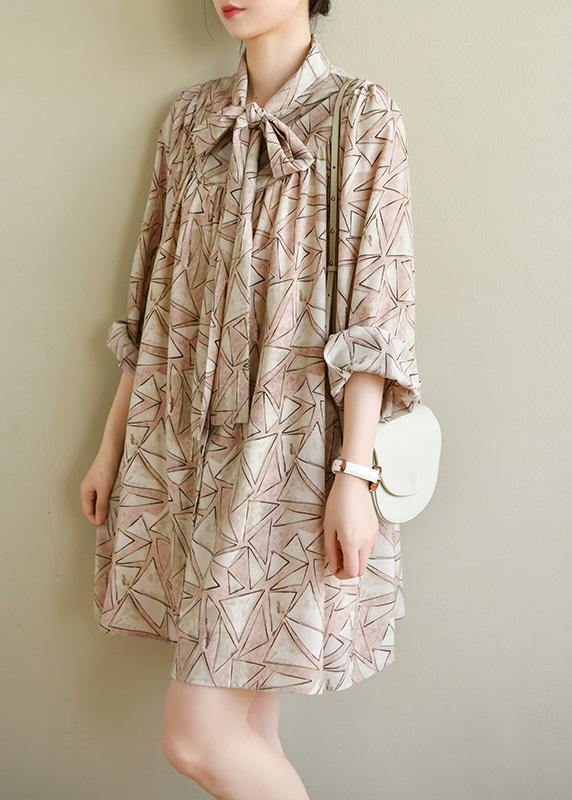 Bohemian Pink Print Chiffon Button Spring Maxi Dress - bagstylebliss