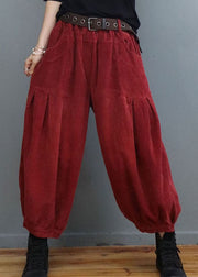 Bohemian Red Pockets zerknitterte Cordlaternenhose Winter