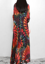 Bohemian Red Print Chiffon Maxi Dresses - bagstylebliss