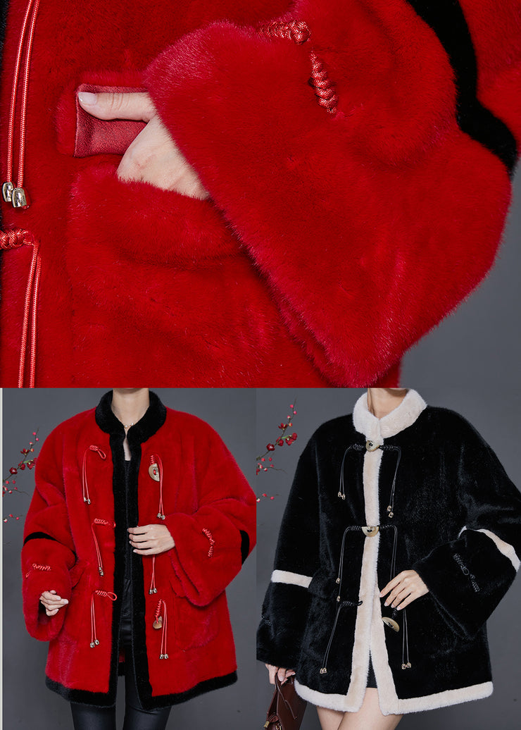 Bohemian Red Tasseled Patchwork Mink Velvet Coats Spring