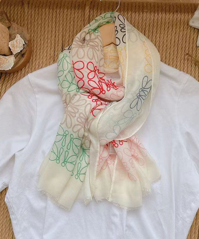 Bohemian Versatile Light Green Print Cotton Scarf