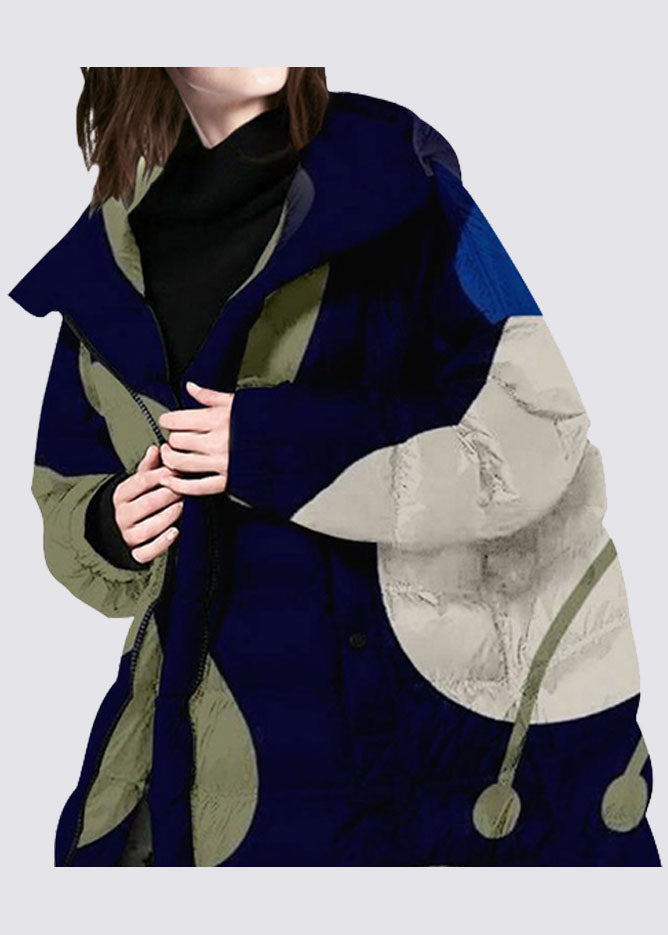 Bohemian Zip Up Print fashion Duck Down coat Winter