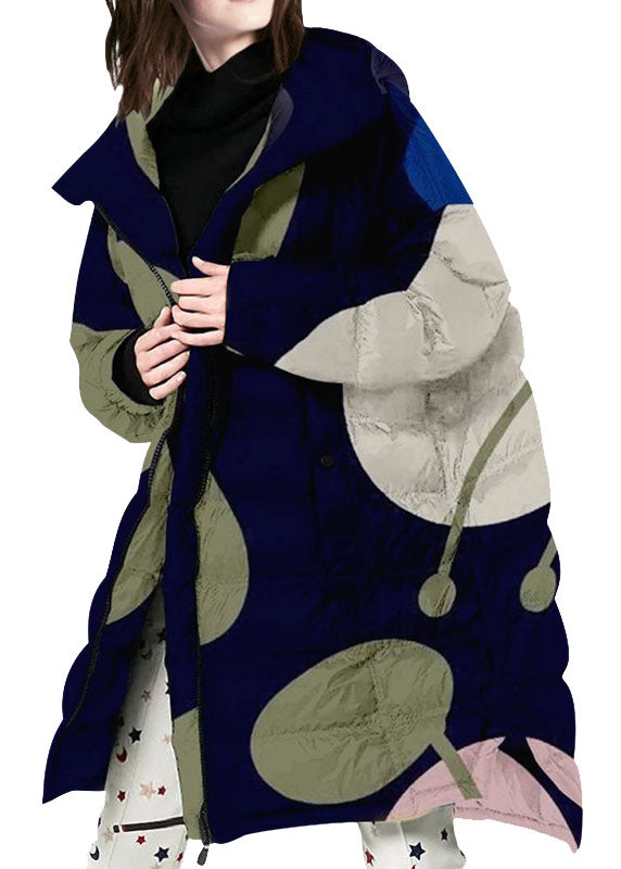 Bohemian Zip Up Print fashion Duck Down coat Winter