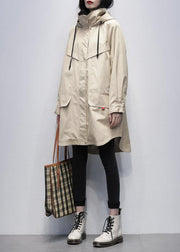 Bohemian khaki Letter  outwear Fashion Ideas hooded zippered women coats - bagstylebliss