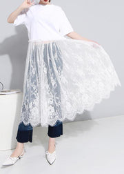 Bohemian short sleeve cotton Tunics Inspiration white Art Dresses patchwork sundress - bagstylebliss