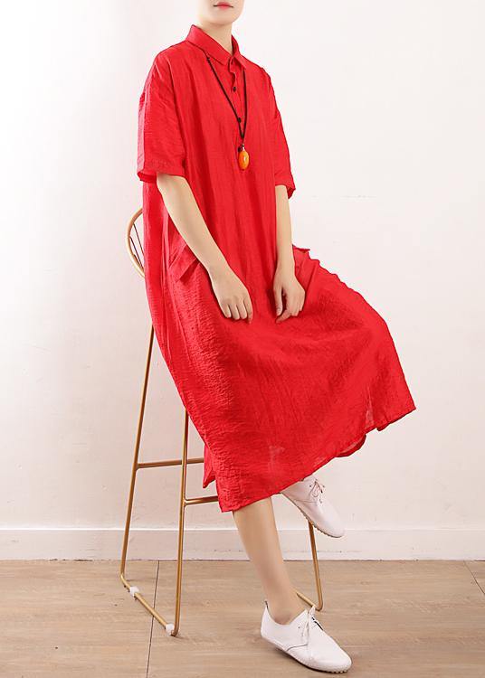 Bohemian side open Wardrobes design red Maxi Dress summer - bagstylebliss