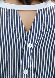 Bohemian white patchwork striped Cotton top o neck two ways to wear tunic Dress - bagstylebliss