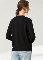 Boho Black Knit Button Long sleeve Cardigan - bagstylebliss
