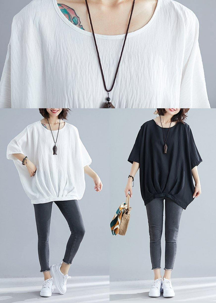 Boho White Batwing Sleeve O-Neck Summer Tops - bagstylebliss