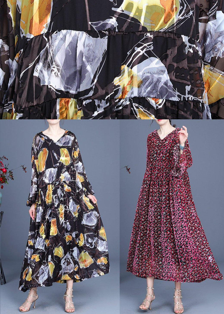 Boho Yellow Print hooded Cinched Mid Dress Summer Silk - bagstylebliss