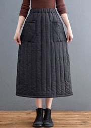 Boutique Black Pockets Fine Cotton Filled Skirt Winter