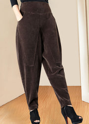 Boutique Chocolate High Waist Pockets fashion Winter Pants