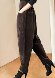 Boutique Chocolate High Waist Pockets fashion Winter Pants