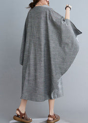 Boutique Grey Bat wing Sleeve Pockets Holiday Dress Spring